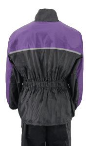 NexGen XS5031 Women’s Purple and Black Water Proof Rain Suit with Cinch Sides - Image 5