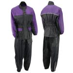 NexGen XS5031 Women’s Purple and Black Water Proof Rain Suit with Cinch Sides - Image 2