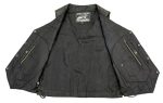 Event Leather XS5390 Men’s 10 Pocket Black Classic Side Lace Leather Vest - Image 3