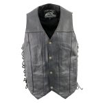 Event Leather XS5390 Men’s 10 Pocket Black Classic Side Lace Leather Vest