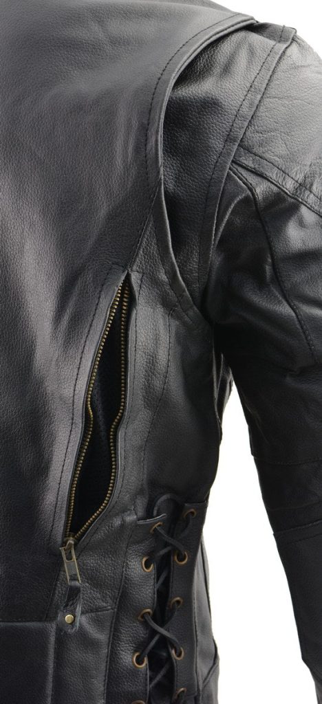 Event Leather XS5410 Men’s Vented Scooter Jacket with Antique Brass Hardware - Image 7