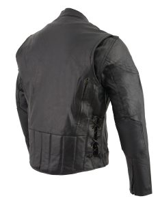 Event Leather XS5410 Men’s Vented Scooter Jacket with Antique Brass Hardware - Image 2