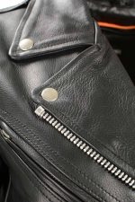 Ladies XS603 Classic Black Motorcycle Leather Jacket - Image 10