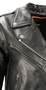 Ladies XS603 Classic Black Motorcycle Leather Jacket - Image 7