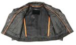 Ladies XS603 Classic Black Motorcycle Leather Jacket - Image 3