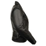 Ladies XS603 Classic Black Motorcycle Leather Jacket - Image 4