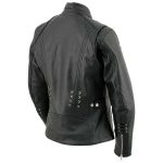 Milwaukee Leather LKL27007 Women’s Premium Black Motorcycle Riders Leather Jacket w/ Zip-Out Liner - Image 5