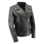 Milwaukee Leather SH7013 Women’s Black ‘Braided’ Motorcycle Leather Jacket