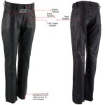 Milwaukee Leather LKM5719 Women’s Black Buffalo Leather Motorcycle Riding Pants, Boot Cut, Unhemmed - Image 2