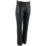 Milwaukee Leather LKM5719 Women’s Black Buffalo Leather Motorcycle Riding Pants, Boot Cut, Unhemmed