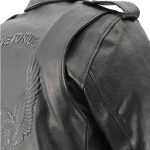 Men’s XS703 Black Embossed ‘Live to Ride, Ride to Live’ Classic Motorcycle Jacket - Image 8