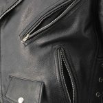 Men’s XS703 Black Embossed ‘Live to Ride, Ride to Live’ Classic Motorcycle Jacket - Image 9