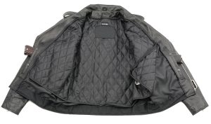 Men’s XS703 Black Embossed ‘Live to Ride, Ride to Live’ Classic Motorcycle Jacket - Image 2