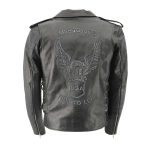 Men’s XS703 Black Embossed ‘Live to Ride, Ride to Live’ Classic Motorcycle Jacket