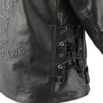 Men’s XS703 Black Embossed ‘Live to Ride, Ride to Live’ Classic Motorcycle Jacket - Image 7
