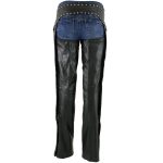 Milwaukee Leather LKL6705 Women’s Classic Black Leather Motorcycle Biker Rider Chaps w/ Rivet Detail - Image 6
