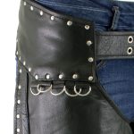 Milwaukee Leather LKL6705 Women’s Classic Black Leather Motorcycle Biker Rider Chaps w/ Rivet Detail - Image 8