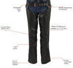 Milwaukee Leather LKL6706 Women’s Classic Black Leather Motorcycle Biker Rider Chaps w/ Bling Detail - Image 2