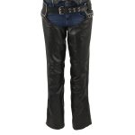 Milwaukee Leather LKL6706 Women’s Classic Black Leather Motorcycle Biker Rider Chaps w/ Bling Detail - Image 5