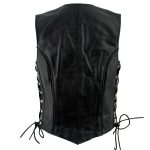 Ladies XS761 Classic Braided Leather Vest with Side Laces - Image 2