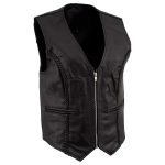 Ladies XS776 Black Braided Motorcycle Vest with Zipper Closure - Image 9