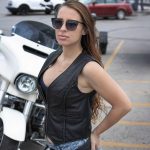 Ladies XS776 Black Braided Motorcycle Vest with Zipper Closure - Image 4