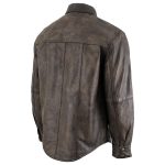 Milwaukee Leather MLM1613 Men’s Distressed Brown Casual Biker Rider Leather Shirt w/ Vintage 5 Cent Buffalo Buttons - Image 7