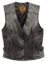 Milwaukee Leather XS1293 Ladies ‘Winged’ Solid Black Studded Leather Vest - Image 2