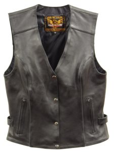 Milwaukee Leather XS1293 Ladies ‘Winged’ Black and Pink Studded Leather Vest - Image 2