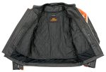 Hot Leathers XSM1007 Men’s Black Motorcycle Jacket with Orange and Cream Stripes - Image 2