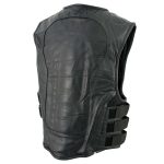 Milwaukee Leather SH1467 Men’s Classic Black Leather Vest with Back Padding - Image 5