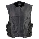 Milwaukee Leather SH1467 Men’s Classic Black Leather Vest with Back Padding - Image 4