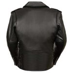 Z1R1011 Men’s Black ‘9MM’ Classic Side Lace’ Motorcycle Jacket - Image 2