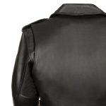 Z1R1011 Men’s Black ‘9MM’ Classic Side Lace’ Motorcycle Jacket - Image 3