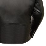 Z1R1011 Men’s Black ‘9MM’ Classic Side Lace’ Motorcycle Jacket - Image 4