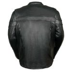 Z1R1408 Men’s ’45’ Black Sport Vented Black Leather Moto Jacket - Image 2