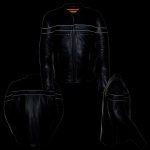 Z1R1408 Men’s ’45’ Black Sport Vented Black Leather Moto Jacket - Image 3