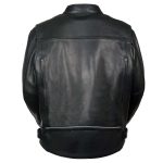 Z1R1540 Men’s ‘357’ Classic Collarless Black Leather Jacket - Image 2