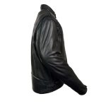 Z1R1540 Men’s ‘357’ Classic Collarless Black Leather Jacket - Image 5