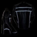 Z1R2083 Men’s ‘444’ Classic Reflective Black Leather Jacket - Image 4