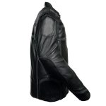Z1R2083 Men’s ‘444’ Classic Reflective Black Leather Jacket - Image 5