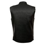 Z1R3710 Men’s ’30-06′ Black Motorcycle Leather Vest - Image 2